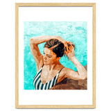 Simulacrum | Modern Bohemian Woman Swim | Summer Swimming Pool Fashion Watercolor Painting thumbnail