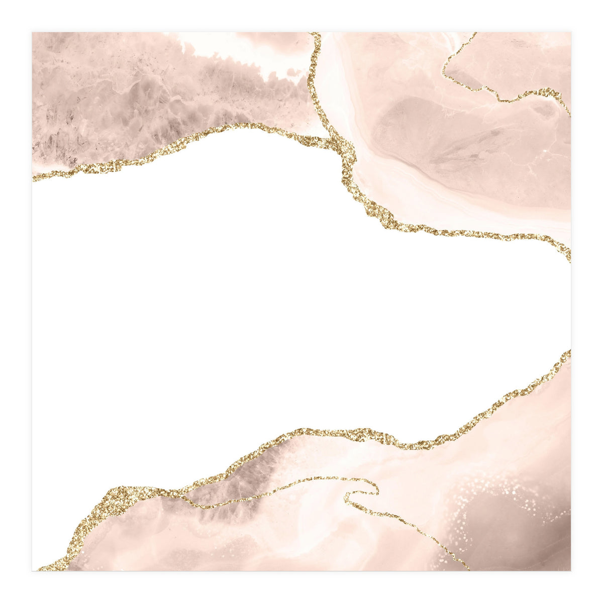 Ivory & Gold Agate Texture 09  (Print Only)