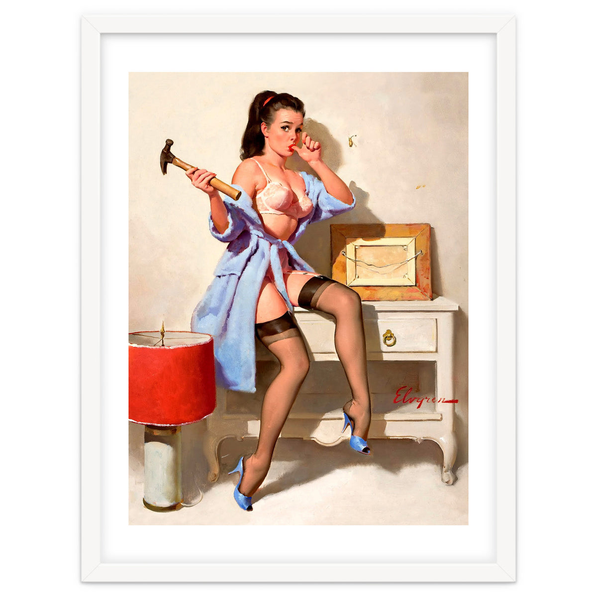 Hot Pinup Girl With A Hammer