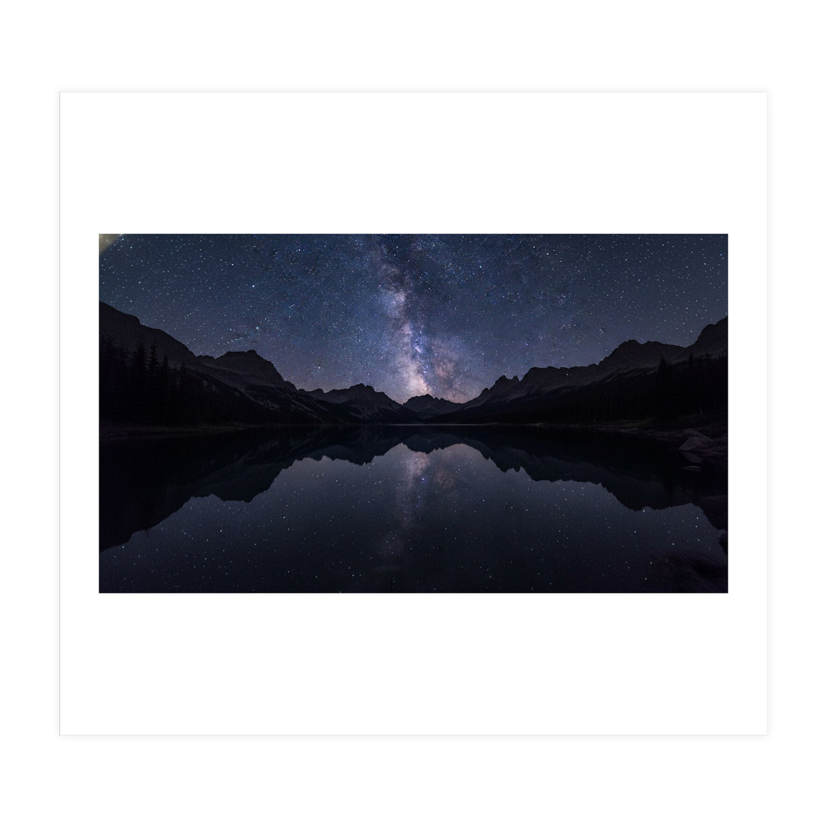 Starlit Reflection: Milky Way Over Mountain Lake (Print Only)