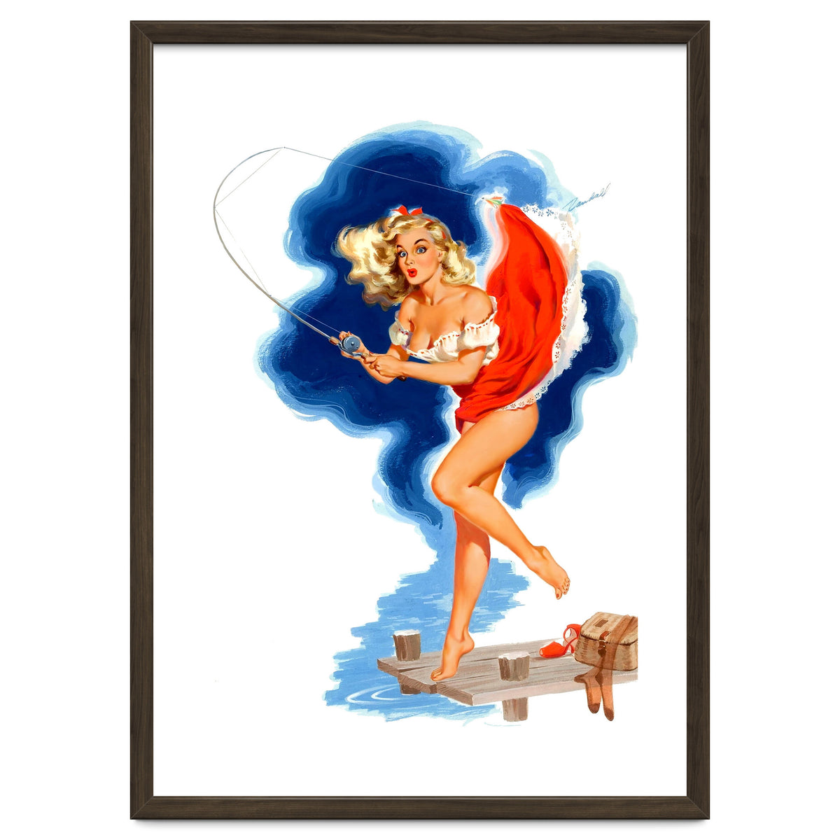 Pinup Sexy Girl And A Fishing Accident