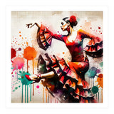 Fiery Flamenco Dancer In Motion (Print Only) thumbnail