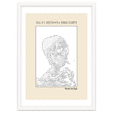 Skull Of A Skeleton With A Burning Cigarette Vincent Van Gogh Ascii Art thumbnail