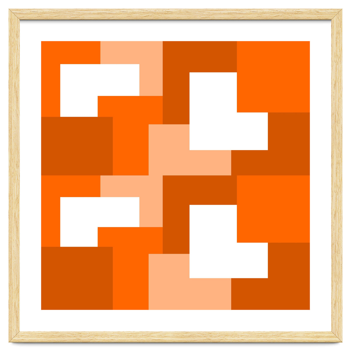 Orange Abstract Square Tiles