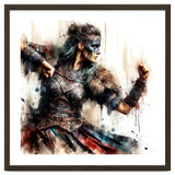 Viking Warrior Woman Watercolor Portrait thumbnail