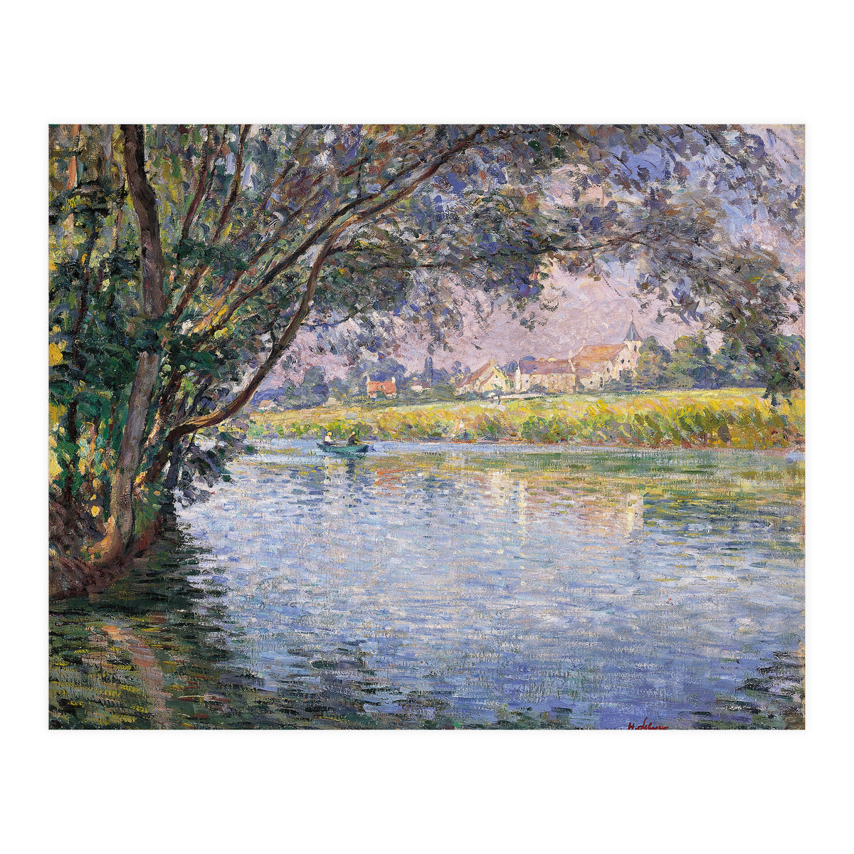 Henri Lebasque (Champigné, 1865-Le Cannet, 1937). Banks of the RIver Marne near Montévrain (ca. 1... (Print Only)
