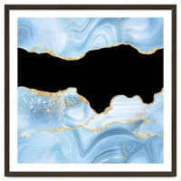 Blue & Gold Glitter Agate Texture 03
