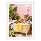 Leopard in Bathtub, Surreal Bathroom Scene thumbnail