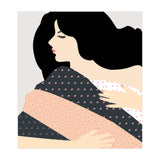 Not Today, Sleepy Lazy Woman In Bed, Quirky Eclectic Blanket Cozy Sleep In Illustration (Print Only) thumbnail