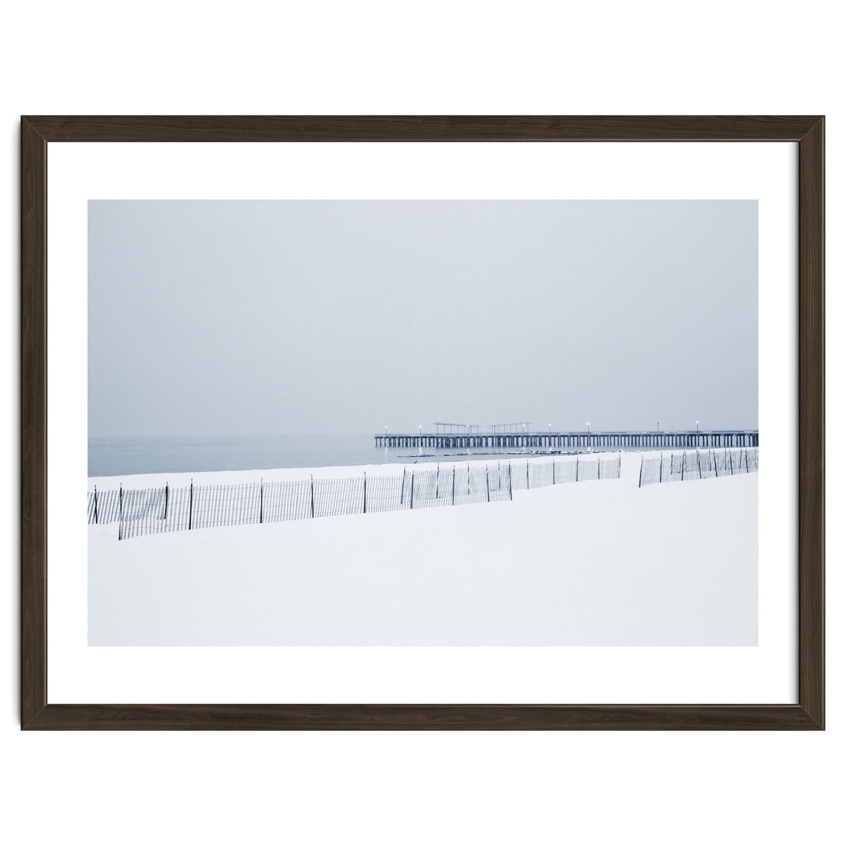 Pier in the winter seascape