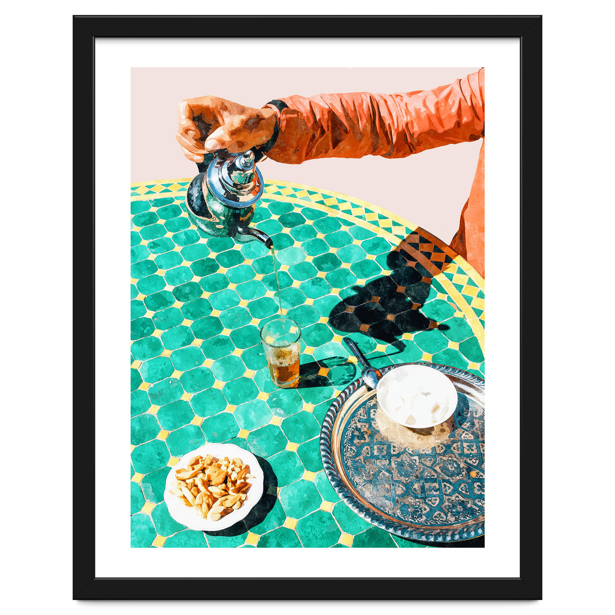 Chai, India Culture & People Painting, Exotic Travel Places Tea Bohemian Colorful Morocco Turkish