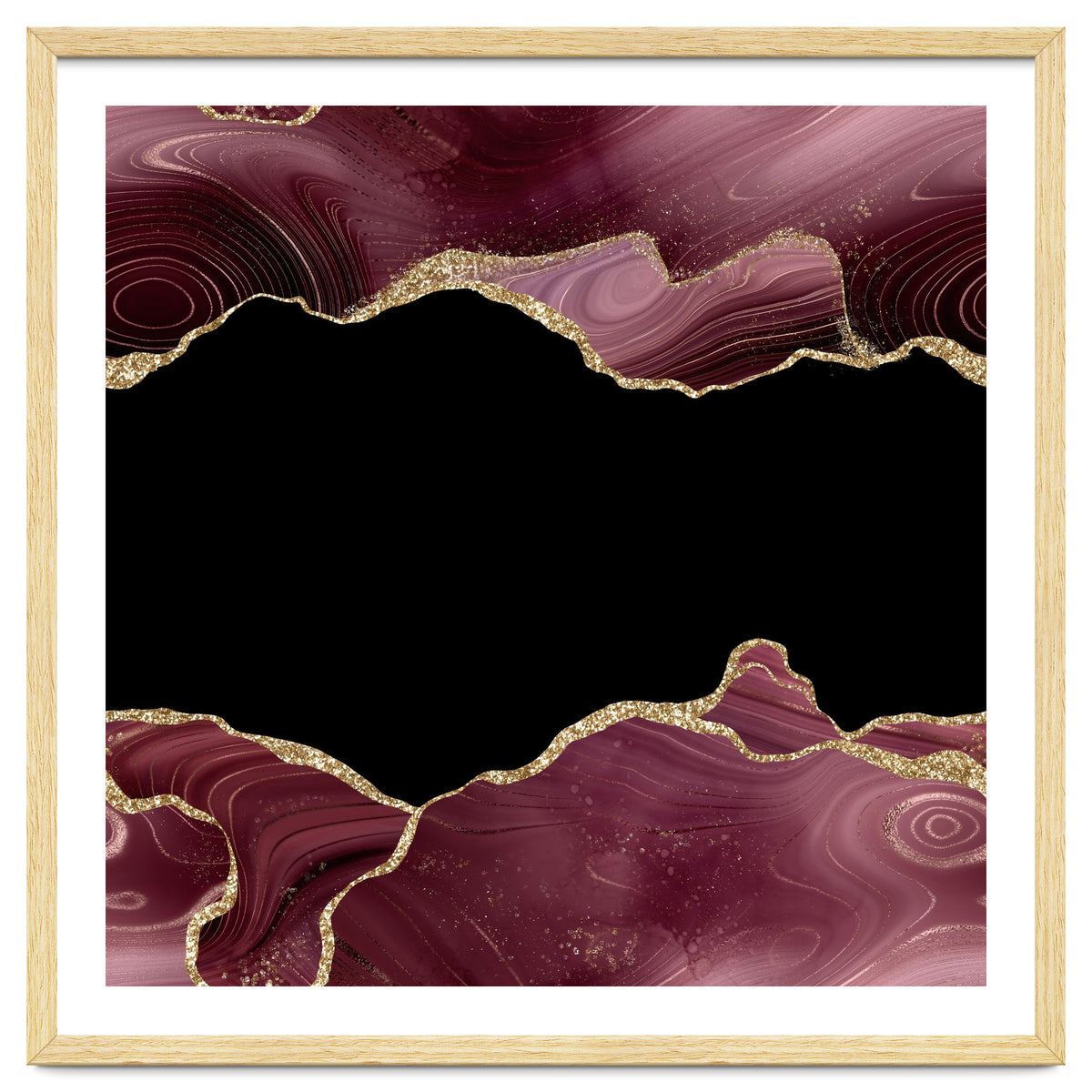 Burgundy & Gold Glitter Agate Texture 04