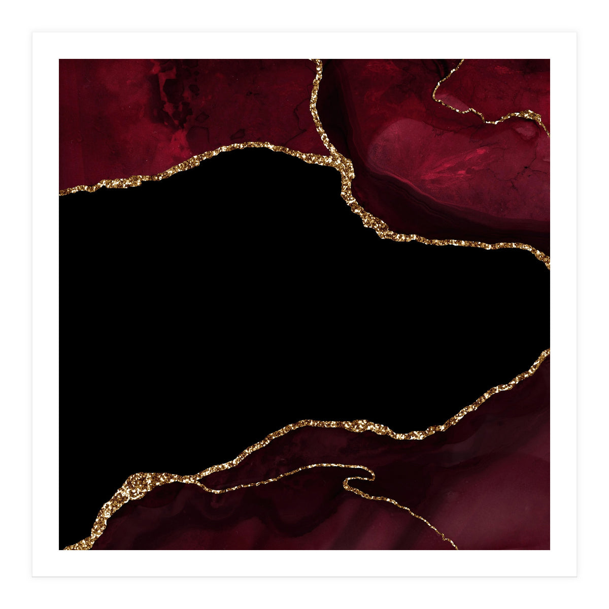Burgundy & Gold Agate Texture 04  (Print Only)