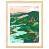 Endless Love, Bohemian Nature Landscape Scenic Meadow, Eclectic Colorful Travel Forest Mountains Sunset thumbnail