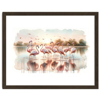 Serene Flamingo Sunrise