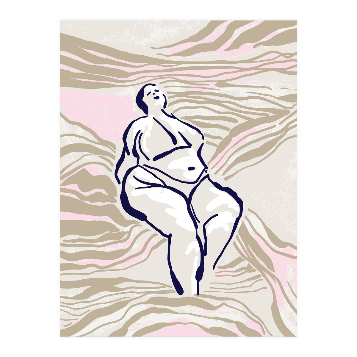 Follow the lines Serene woman in the water (Print Only)