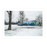 Colorful barn in the snowy ground landscape (Print Only) thumbnail