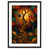 Parrot in Retro Contemporary Aesthetics