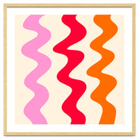 Squiggly Lines - orange, pink and cream