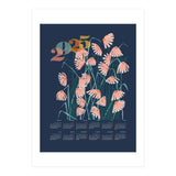 calendar 2025 Linocut flowers blue (Print Only) thumbnail