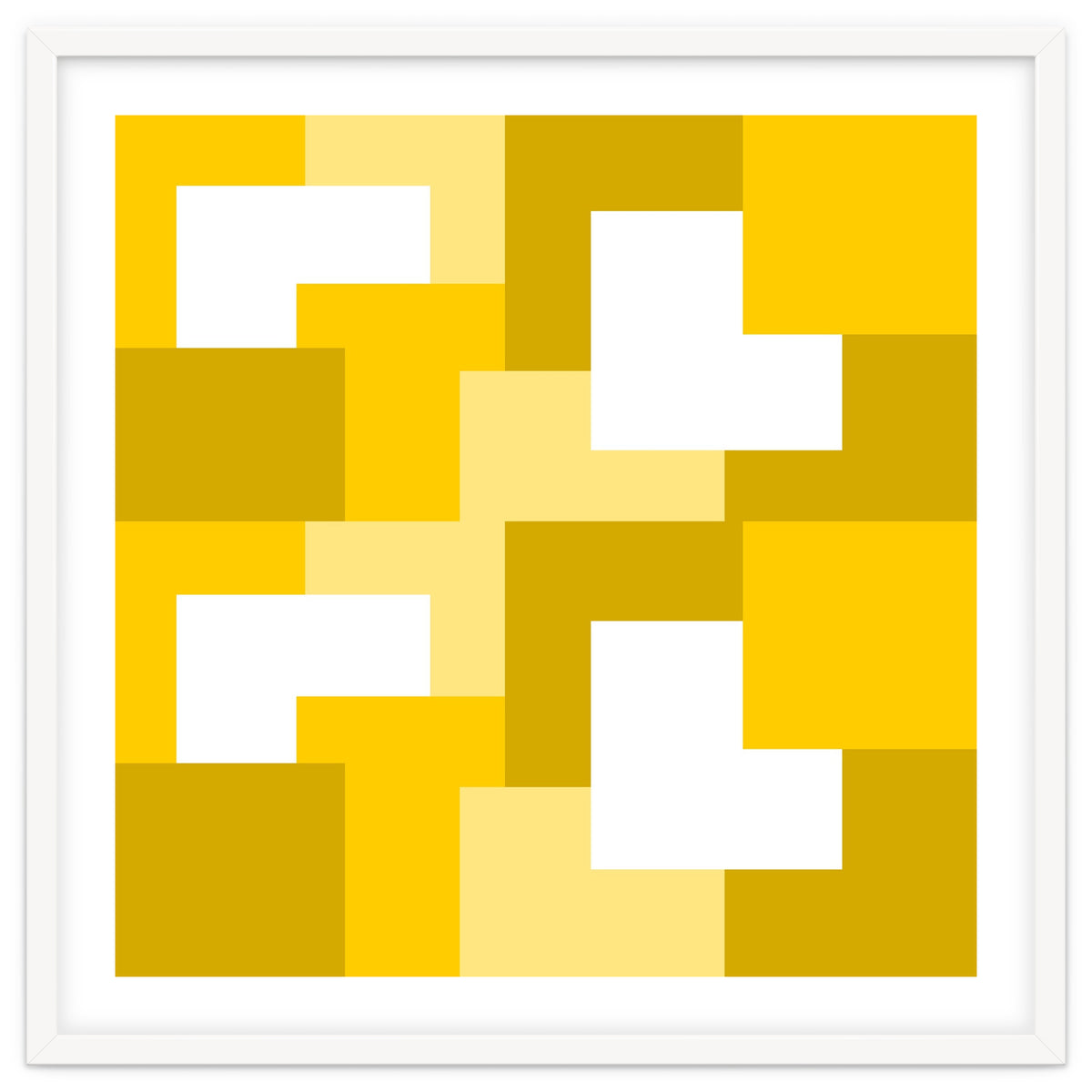 Yellow Abstract Square Tiles Pattern