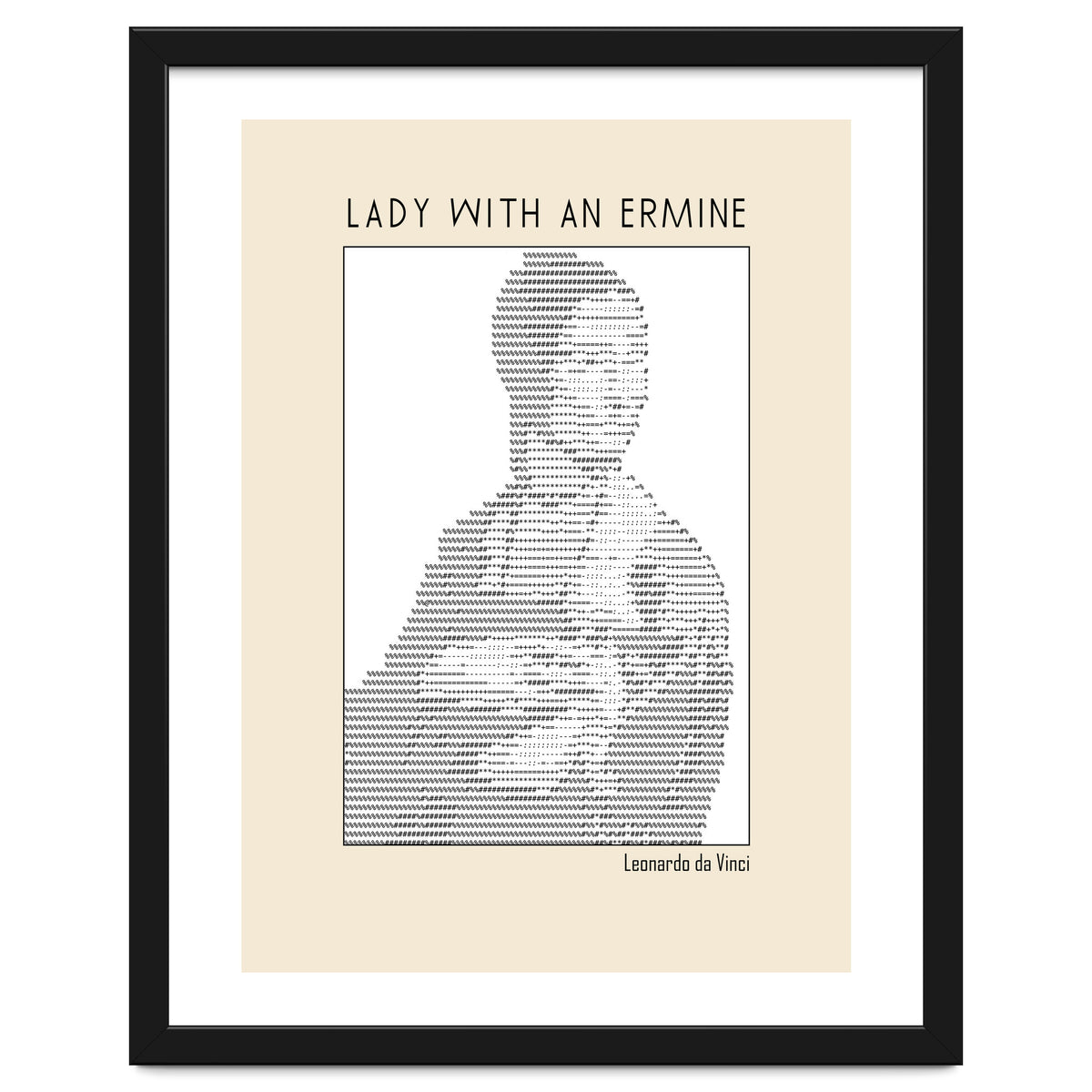 Lady With An Ermine – Leonardo Da Vinci Ascii Art