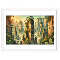 Vintage China, Zhangjiajie Stone Pillars Poster