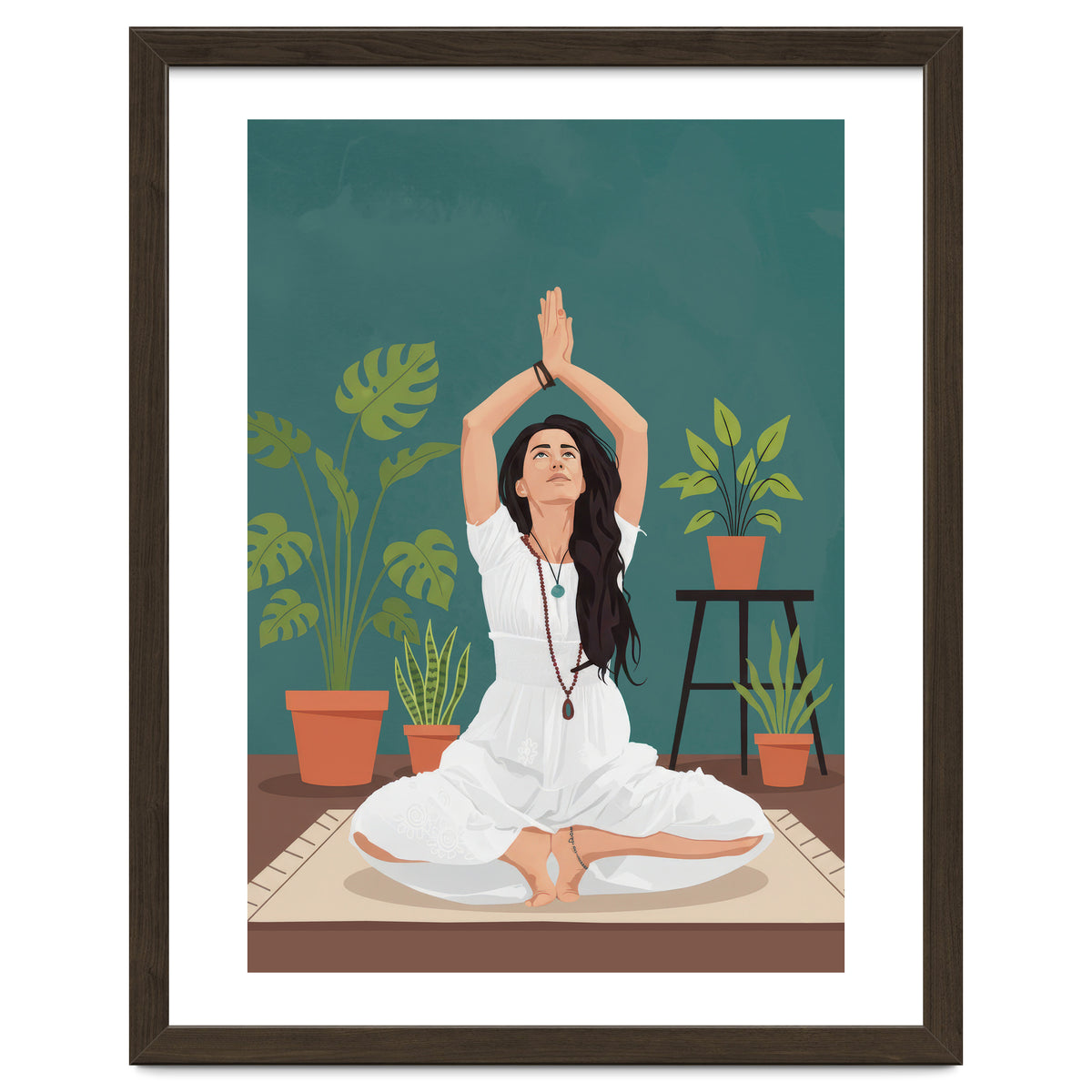 Serene Yoga Pose FitnessIllustration