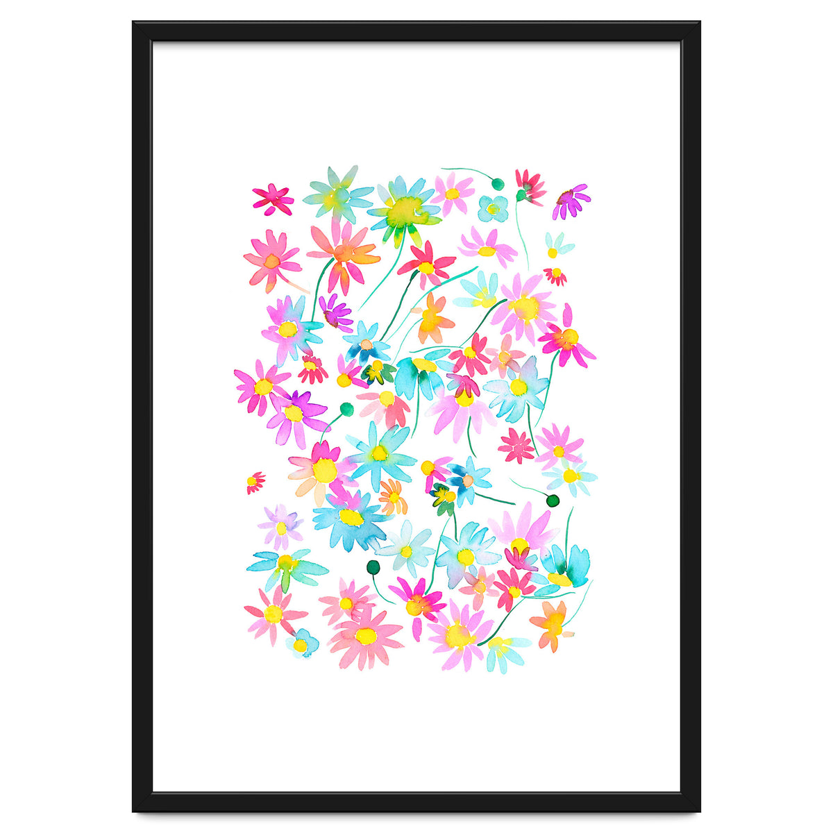 Daisies Spring Floral Pastel Watercolor