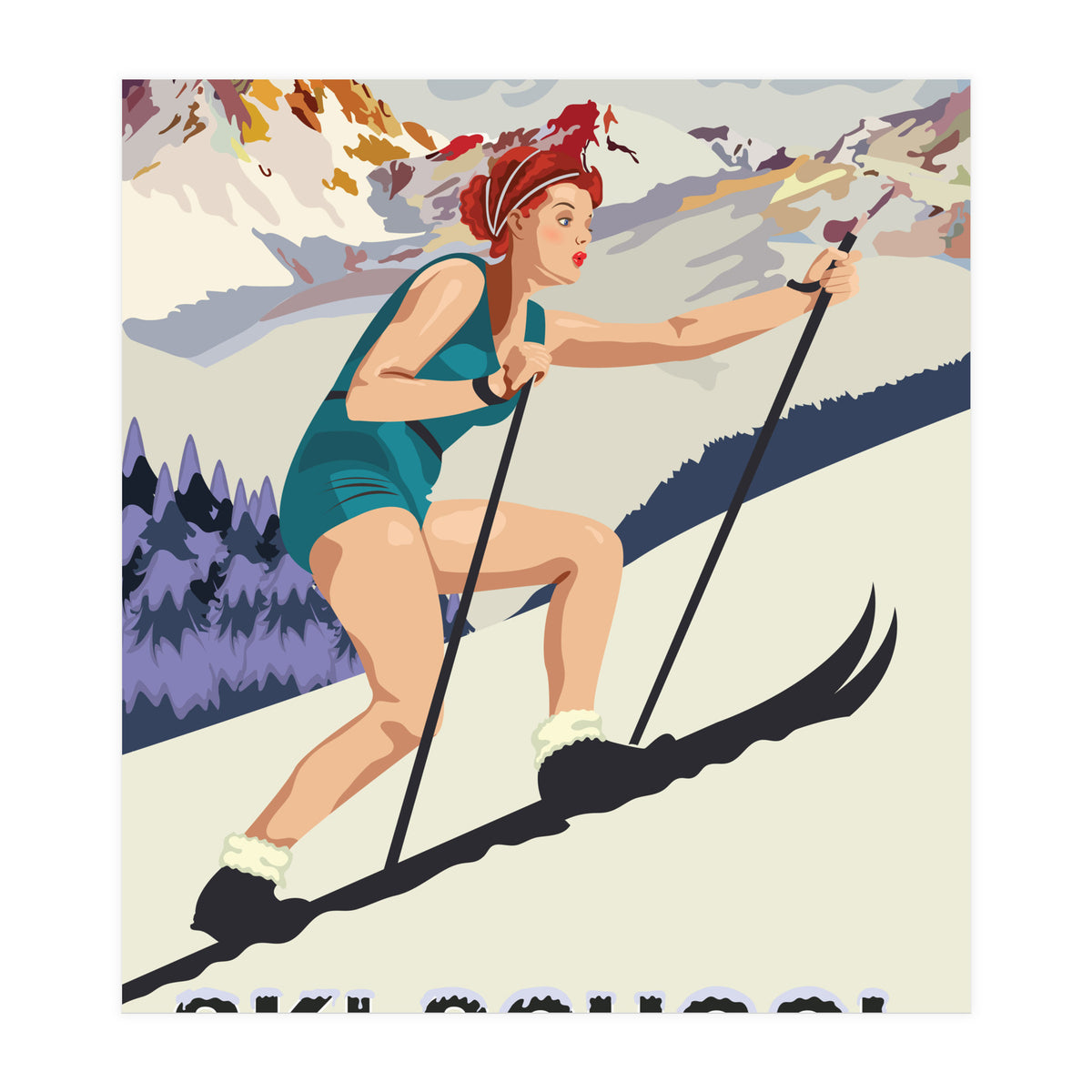 Ski School Colorado (Print Only)