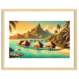 Vintage Bora Bora Poster, French Polynesia thumbnail