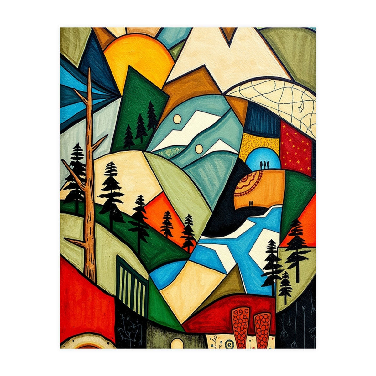 Abstract Nature Tree Mountain (Print Only)