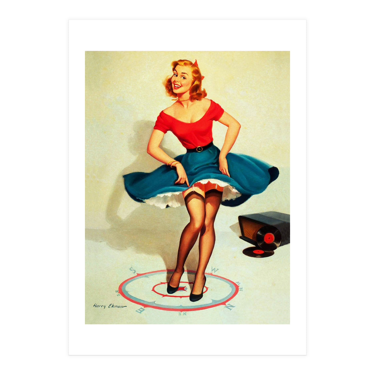 Pinup Dancing Girl (Print Only)