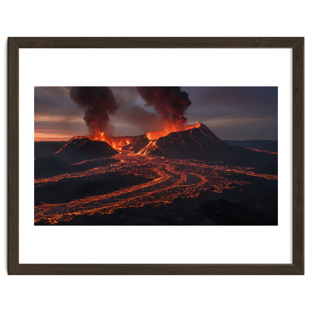 Volcanic Fury: Erupting Mountain Landscape