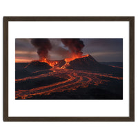 Volcanic Fury: Erupting Mountain Landscape