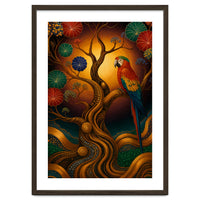 Parrot in Retro Contemporary Aesthetics