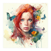 Red Hair Butterfly Light (Print Only)