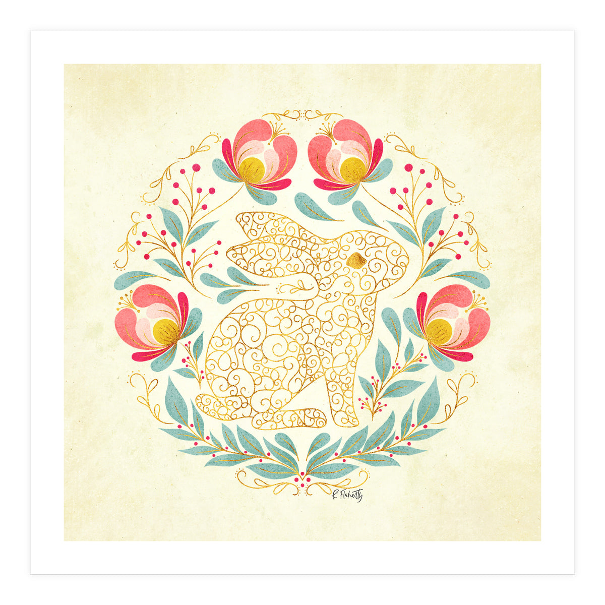 Folk Art Rabbit (Print Only)