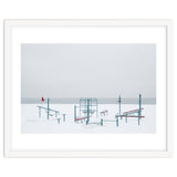 Playground in the winter snow beach thumbnail