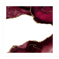 Burgundy & Gold Agate Texture 29  (Print Only)