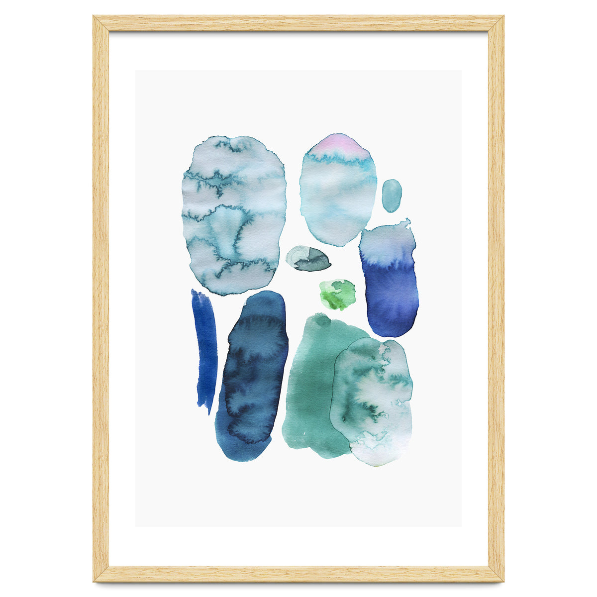 Watercolor Aqua Abstract Spots II