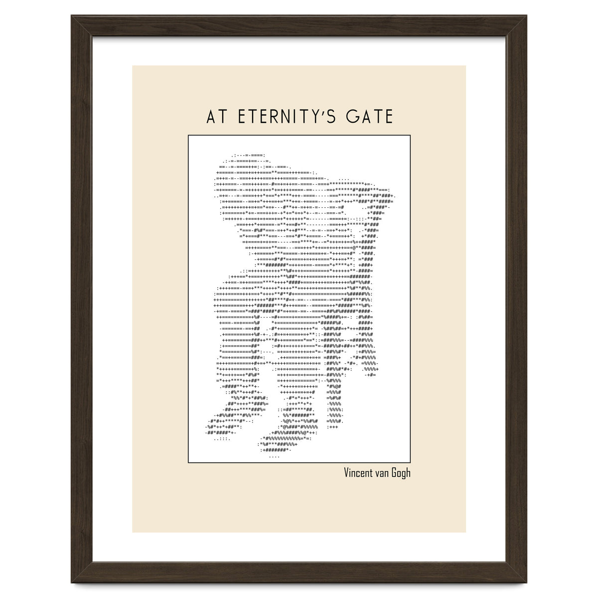 At Eternity’s Gate Vincent Van Gogh – Ascii Art