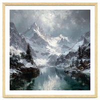 Majestic Snow-Capped Alpine Peaks Reflecting