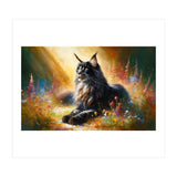 Majestic Lynx In Blooming Meadow (Print Only) thumbnail