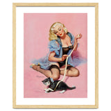 Sexy Pinup Girl Playing With Her Cat thumbnail