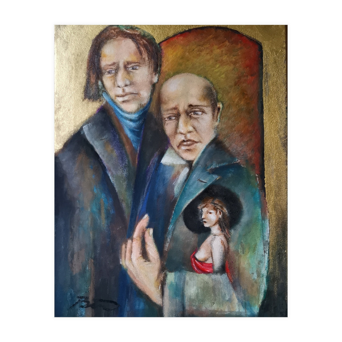Father&son Oil.61x45.cm. (Print Only)