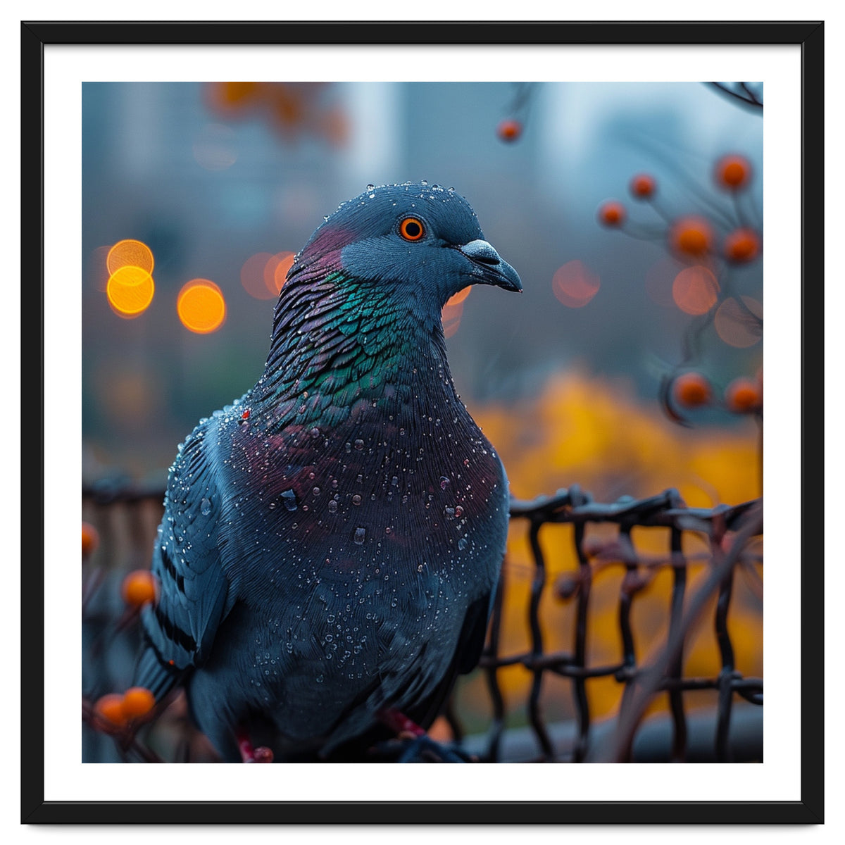 Pigeon With Water Droplets
