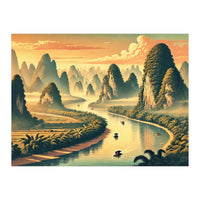 Vintage China, Guilin Karst Mountains Poster (Print Only)