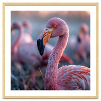 Close Up Of A Pink Flamingo Bird In Natural Light