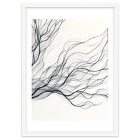 Abstract Black Branching Lines Flowing